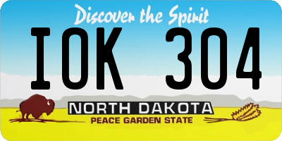 ND license plate IOK304