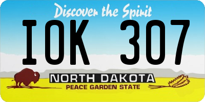 ND license plate IOK307