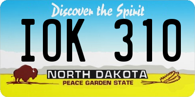 ND license plate IOK310