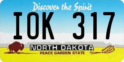 ND license plate IOK317