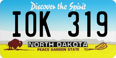 ND license plate IOK319