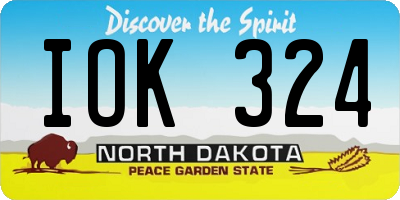 ND license plate IOK324