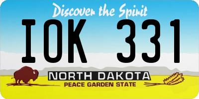 ND license plate IOK331