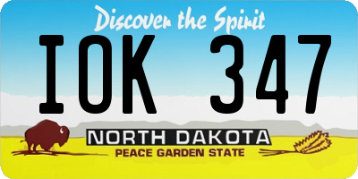 ND license plate IOK347