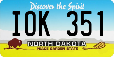 ND license plate IOK351