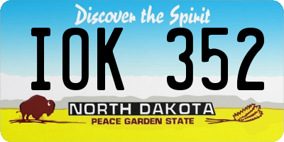 ND license plate IOK352