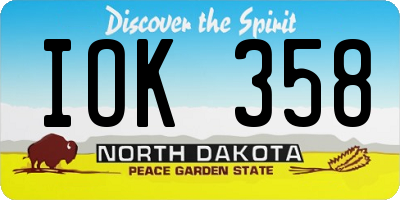 ND license plate IOK358