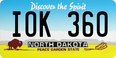 ND license plate IOK360