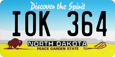 ND license plate IOK364