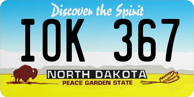 ND license plate IOK367