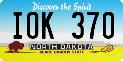 ND license plate IOK370