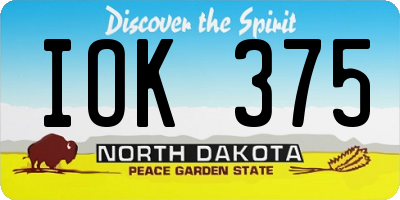 ND license plate IOK375