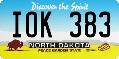 ND license plate IOK383