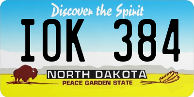 ND license plate IOK384