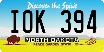 ND license plate IOK394