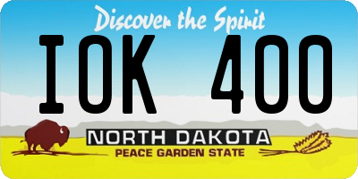 ND license plate IOK400