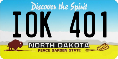 ND license plate IOK401