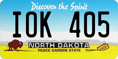 ND license plate IOK405