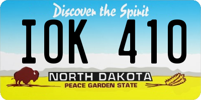 ND license plate IOK410