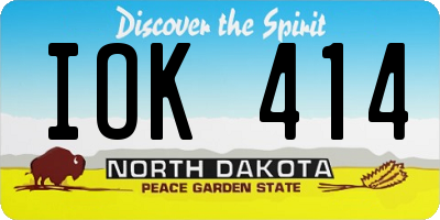 ND license plate IOK414