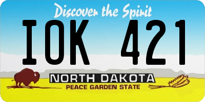 ND license plate IOK421