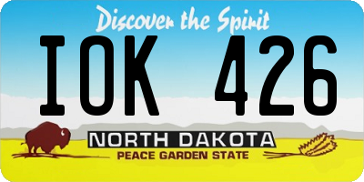 ND license plate IOK426