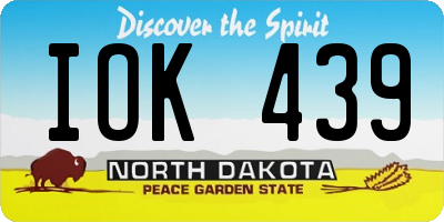 ND license plate IOK439