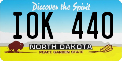 ND license plate IOK440