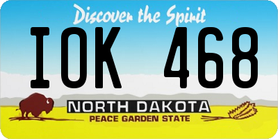 ND license plate IOK468