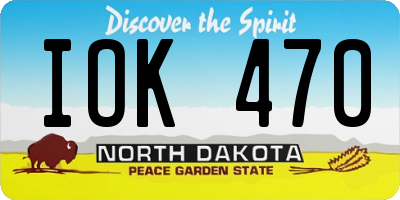 ND license plate IOK470