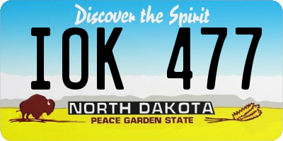 ND license plate IOK477