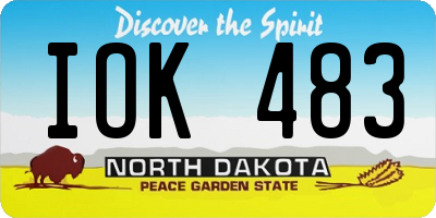 ND license plate IOK483