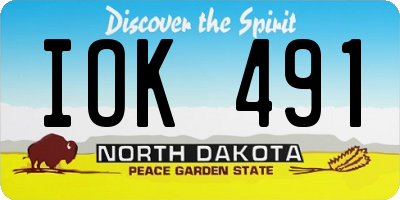 ND license plate IOK491