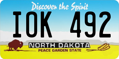 ND license plate IOK492