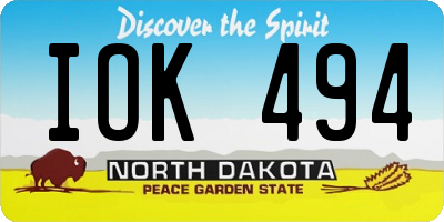 ND license plate IOK494