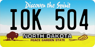 ND license plate IOK504