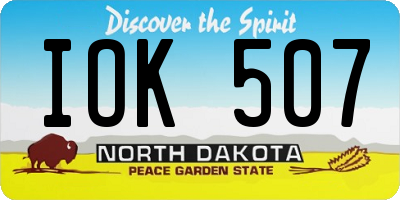 ND license plate IOK507