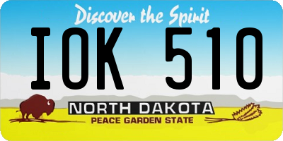 ND license plate IOK510