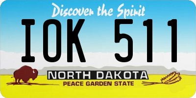 ND license plate IOK511