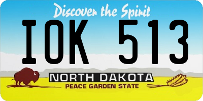 ND license plate IOK513