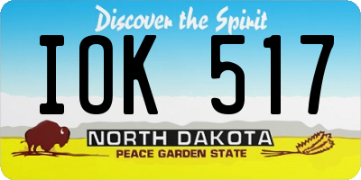 ND license plate IOK517
