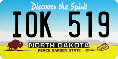 ND license plate IOK519