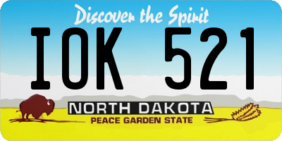 ND license plate IOK521