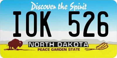 ND license plate IOK526