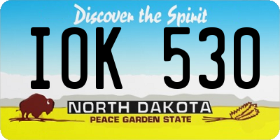 ND license plate IOK530