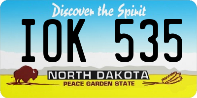 ND license plate IOK535