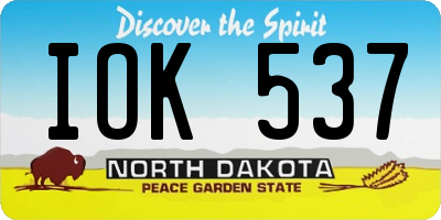 ND license plate IOK537