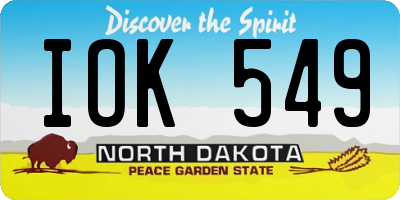 ND license plate IOK549