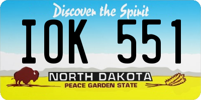 ND license plate IOK551