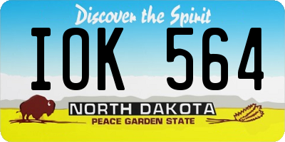 ND license plate IOK564